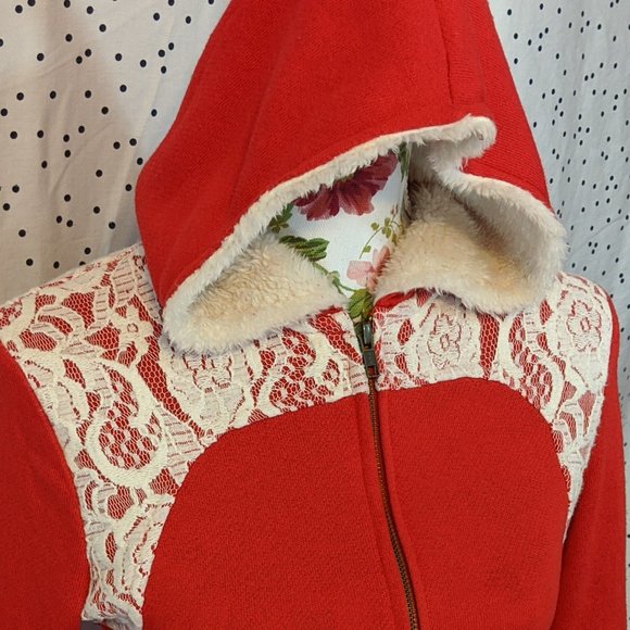 Jasmine & Ginger Red Long Hoodie - Size S - Picture 6 of 9